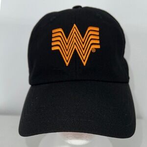What a Burger Baseball Cap Mens Black Orange Embroidered Logo Adjustable Hat Hat